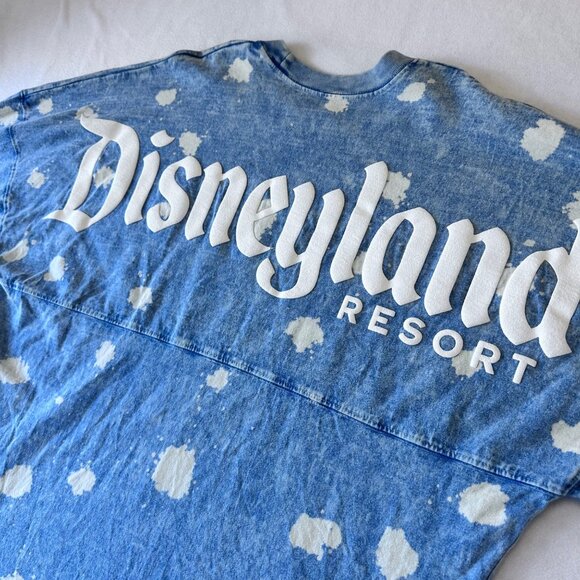 Disneyland Resort Spirit Jersey Blue Acid Wash Polka Dot Size Large Adult - Picture 4 of 12